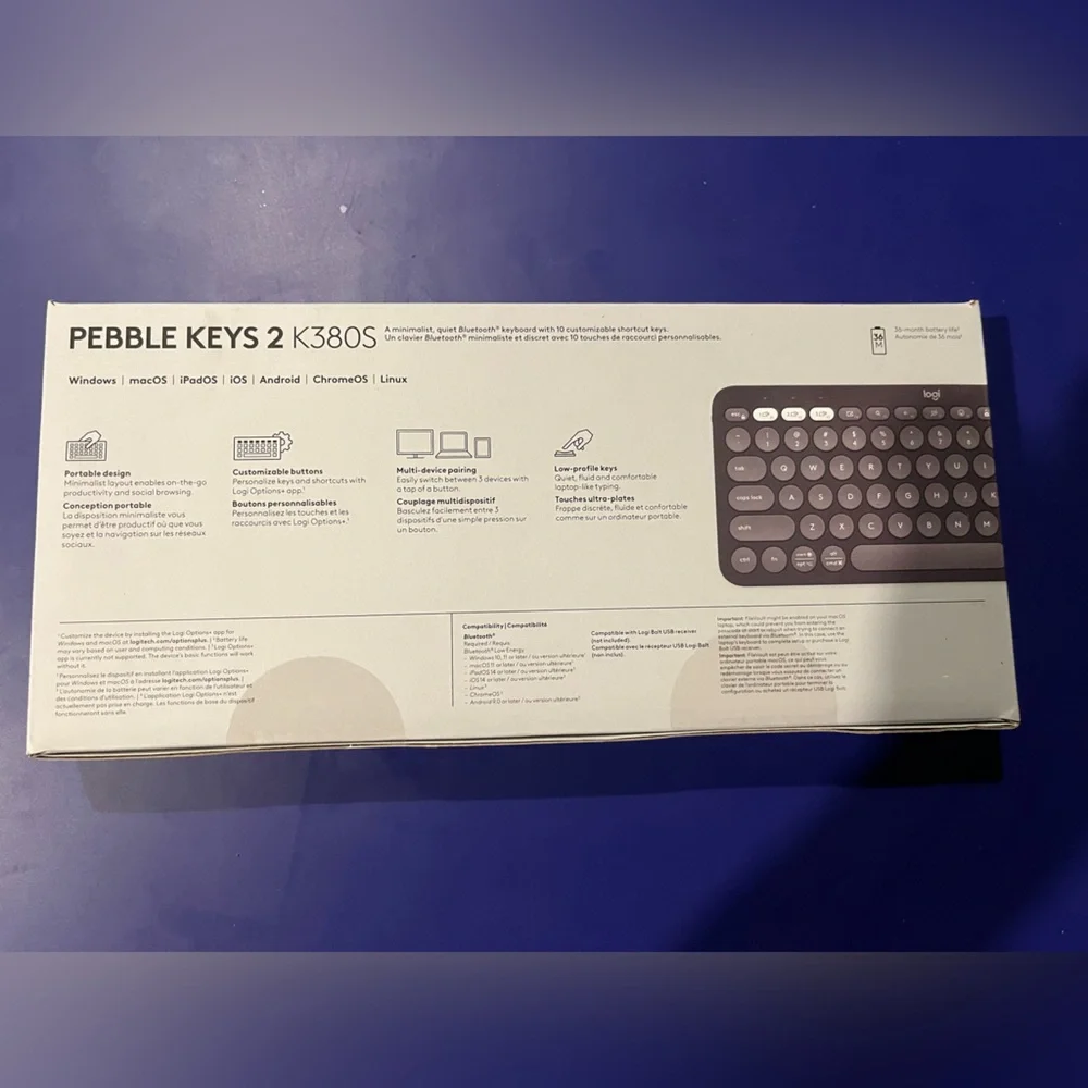 Logitech Pebble Keys 2 K380S Computer Keyboard Graphite